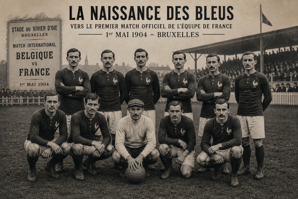 photo reconstituée par IA de la genèse des Bleus à des buts d'illustration